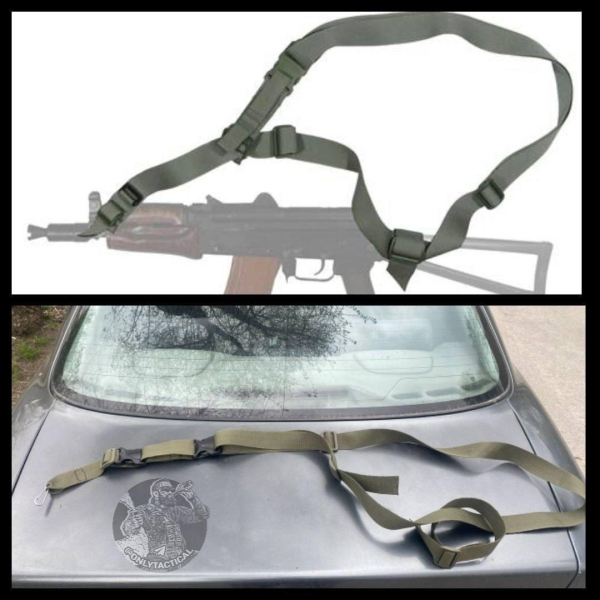 Ремінь трьохточковий для АК. Колір ХАКІ - фото