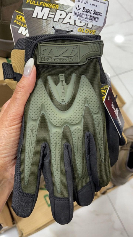 Перчатки ТАКТИЧНІ  повнопалі MECHANIX WEAR ОЛИВА  Single Sword р.Л - фото