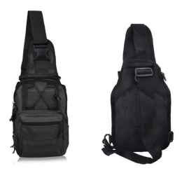 Сумка через плече тактична 6л, кол. ЧОРНИЙ, ОЛИВА - фото