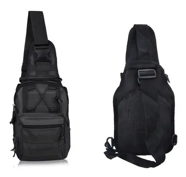 Сумка через плече тактична 6л, кол. ЧОРНИЙ, ОЛИВА - фото