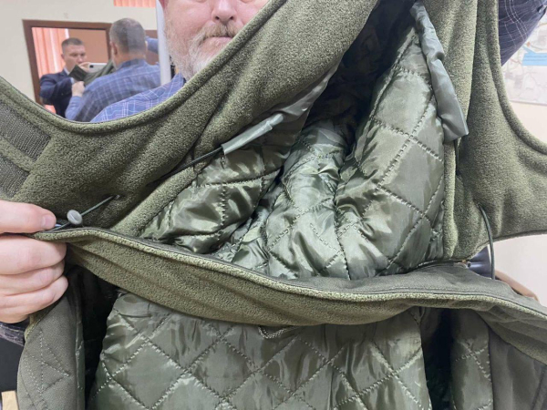 Куртка  ЗИМНЯЯ  с капюшоном, ткань ВО, ОЛИВА р.54-56(158\164) - фото №6