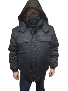 Куртка  ОХОРОНЦЯ ЗИМОВА з каптуром, тканина ВС, ЧОРНА р.44-46(170\176) - фото