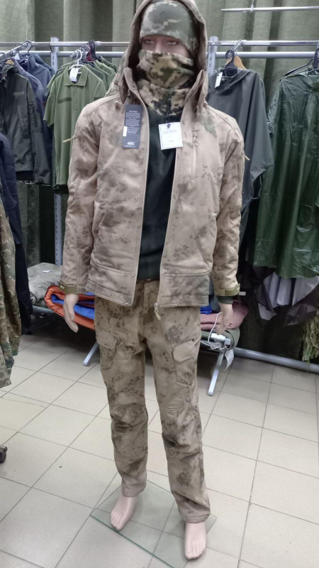 Куртка тактична з капюшоном "WOLF" SOFTSHELL, Мультікам пісчаний р. ХЛ - фото