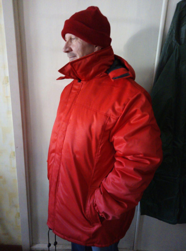 Куртка робоча ЗИМОВА з каптуром та шапкою, тканина ВС,ЧЕРВОНА, р 60-62(170-176) - фото №2