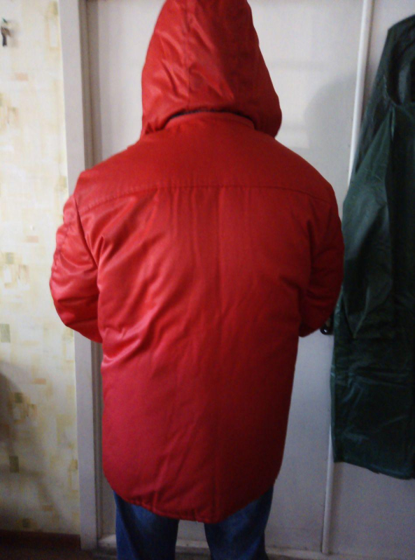 Куртка робоча ЗИМОВА з каптуром та шапкою, тканина ВС,ЧЕРВОНА, р 60-62(170-176) - фото №3