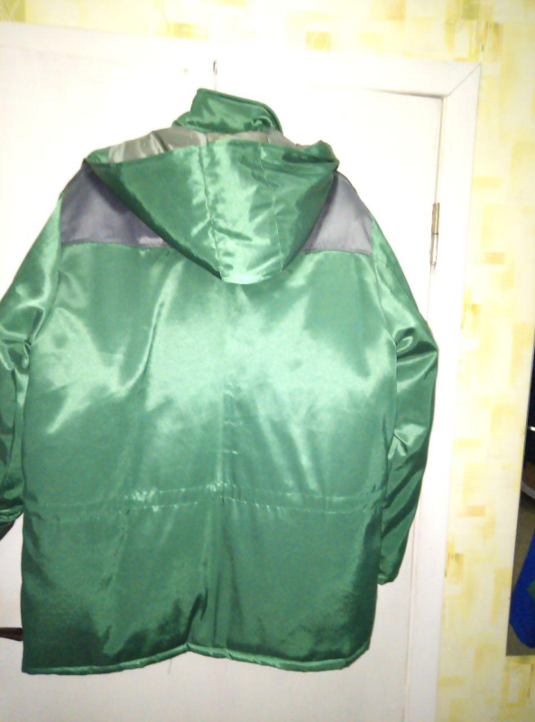 Куртка робоча ЗИМНЯ з капюшоном, тканина В, цв.ЗЕЛЕНИЙ+СІРИЙ, р 48-50(170-176) - фото №2