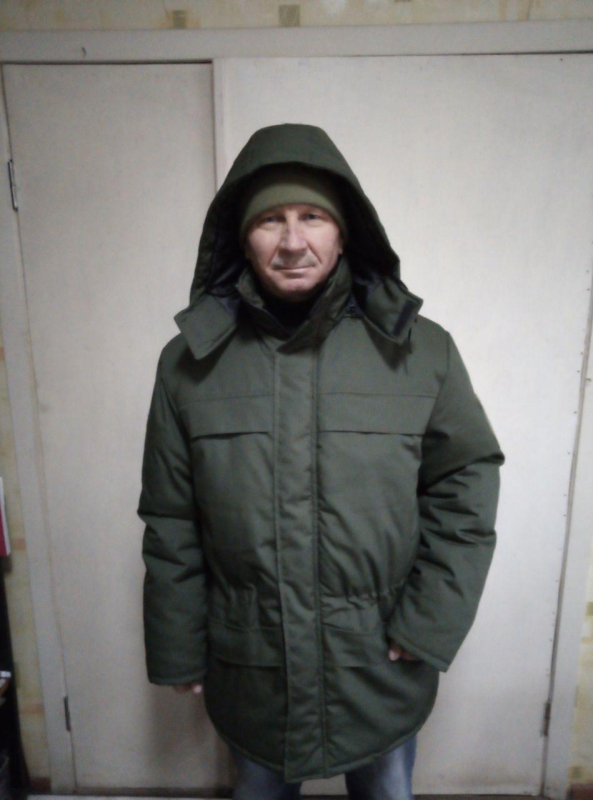 Куртка ОХОРОНЦЯ ЗИМОВА з капюшоном, тканина РІП-СТОП, ОЛИВА р.56-58(170/176) - фото