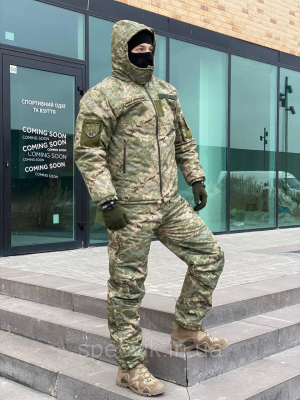 Костюм утеплений на синтепоні Softshell піксель ЗСУ - фото