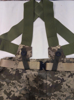 Підтяжки армійські на ґудзиках, ХАКІ+ПІКСЕЛЬ, ХАКІ-МУЛЬТИКАМ - фото