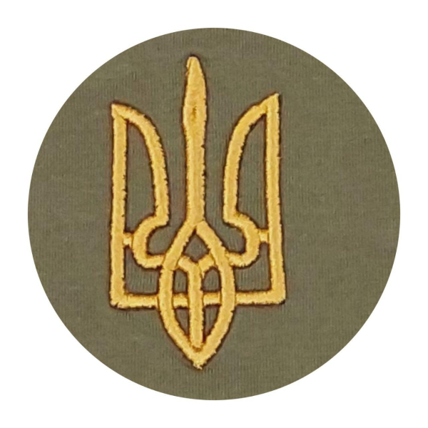 Футболка з малим Гербом (вишивка), ОЛИВА р. М - фото №2