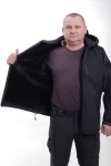 Куртка тактична з каптуром SOFTSHELL ЧОРНА , на хутрі р. XL - фото №5