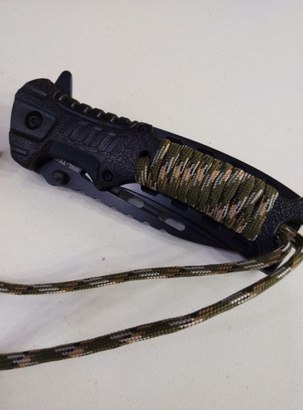 Складний ніж для виживання  Mil-Tec, з  паракордом та огнивом - фото №2