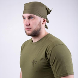 Бандана тактична бавовняна ,кол.ХАКІ р.70х70х100 - фото