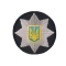 Кокарда ПОЛІЦІЯ вишита, на чорному фоні, діам. 5 см - фото