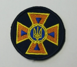 Кокарда ДСНС, фон темно-синій, р.5х5 см - фото