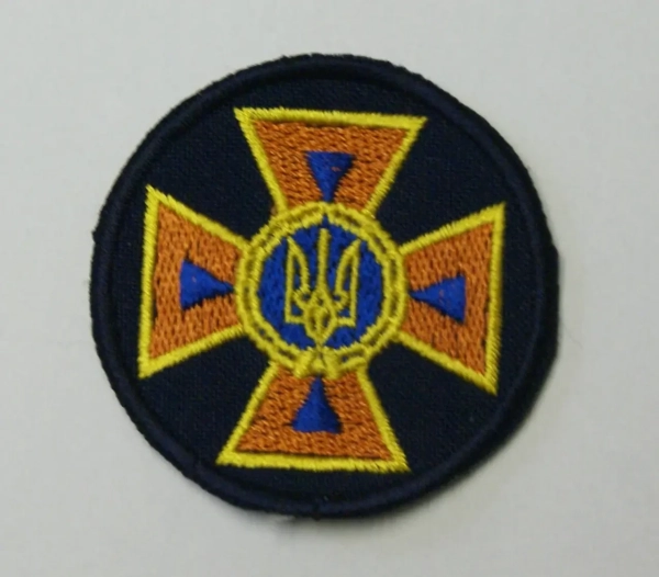 Кокарда ДСНС, фон темно-синій, р.5х5 см - фото