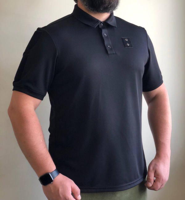 Футболка  ПОЛО ЧОРНА  CoolMax ,чоловіча, для поліції р. S, М, L, XL, ХXЛ - фото