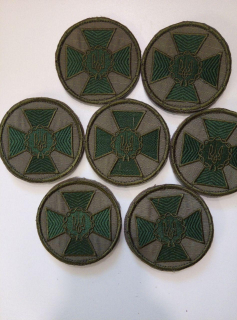 Шеврон  ГЕРБ УКРАЇНИ з крестом, круглий р. 8х8 - фото