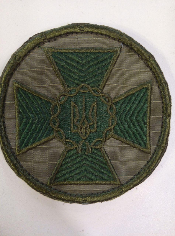 Шеврон  ГЕРБ УКРАЇНИ з крестом, круглий р. 8х8 - фото №2