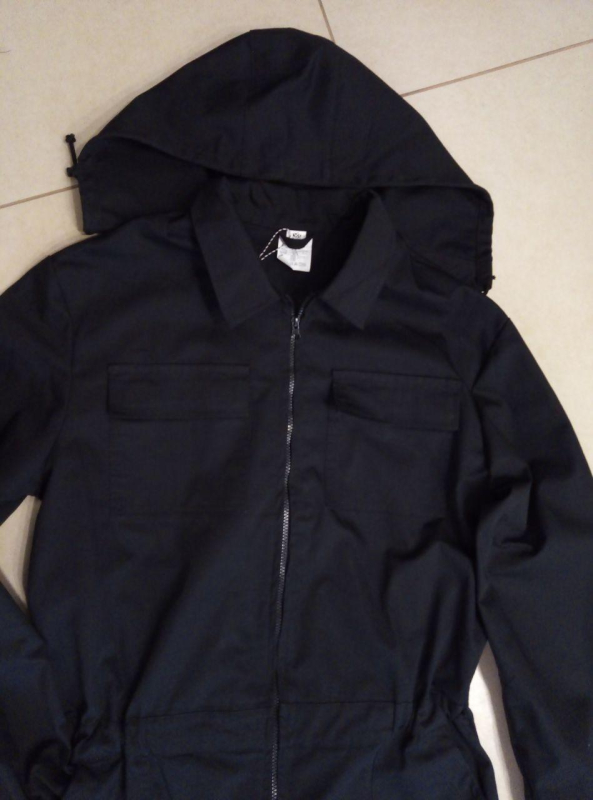 КОМБІНЕЗОН робочий чорний із капюшоном р.56-58 - фото №2