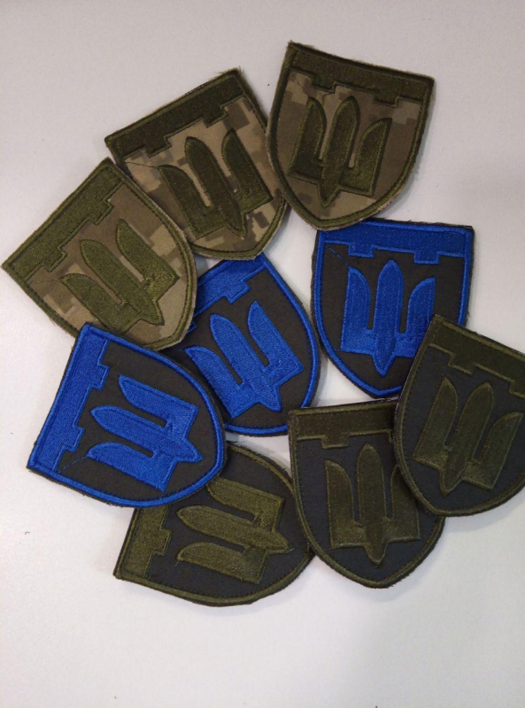 Шеврон ТЕРОБОРОНИ на оливі, пікселі, кольоровий - фото