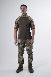 Сорочка тактична UBAX з коротким рукавом МУЛЬТИКАМ+ОЛИВА р.46 (зріст2,4);50(зріст 4,6); 54(рост 4,6) ; 58(4) - фото