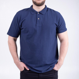 Футболка чоловіча ПОЛО бавовняна  темно-синя  р.S, М, L , XL - фото
