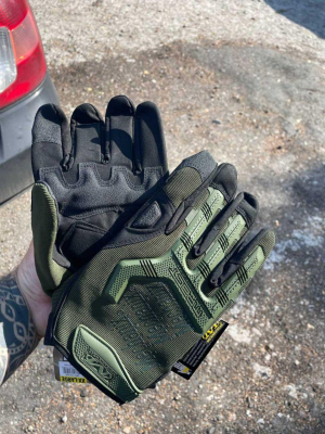 Рукавички ТАКТИЧНІ повнопалі MECHANIX M-PACT ОЛИВА р.М, ХЛ - фото