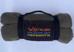 ПЛЕД з флісу у зручній  упаковці,  р. 180 х150, кол. темний ХАКІ - фото