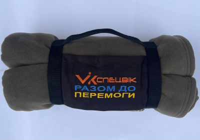 ПЛЕД з флісу у зручній упаковці, р. 180 х150, кол. темний ХАКІ - фото
