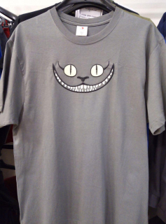 Футболка  СІРА (графіт) з вишивкою ПОСМІШКА ЧЕШИРСЬКОГО КОТА   р.М - фото