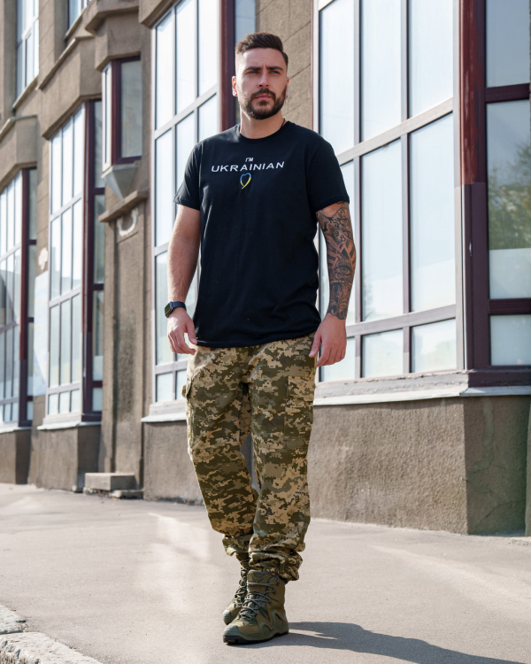 Футболка I`M UKRAINIAN (вишивка), ЧОРНА р.М - фото №2