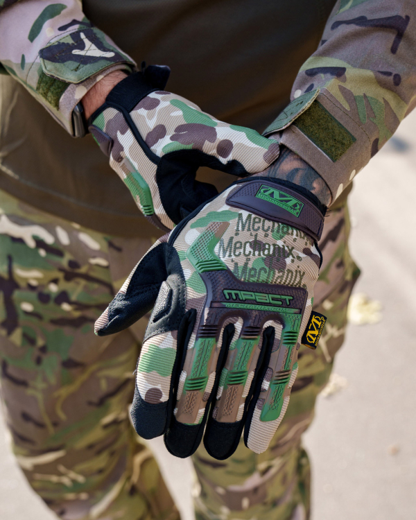 Рукавички ТАКТИЧНІ повнопалі MECHANIX M-PACT Мультиким КАМО р.Л,ХЛ - фото