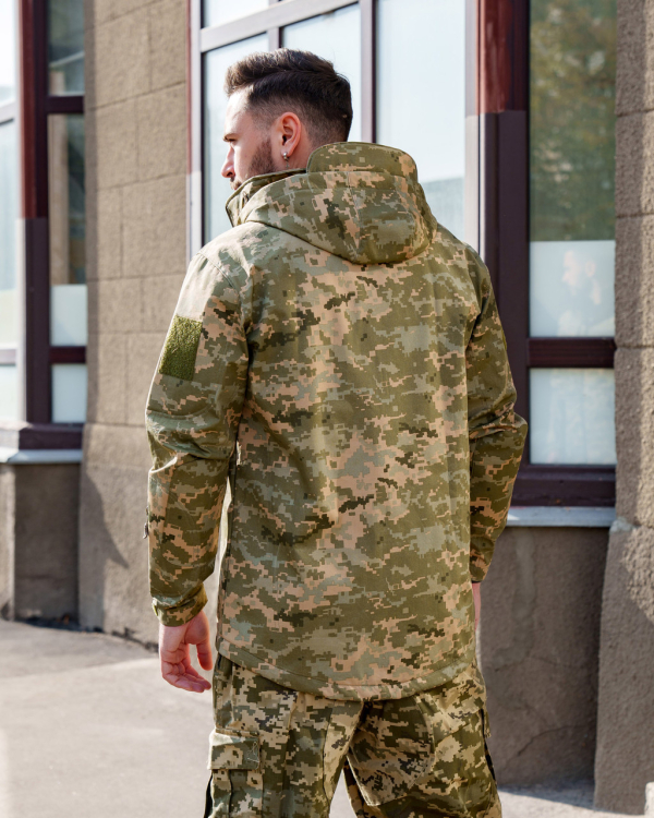 Куртка тактична з капюшоном "VOGEL" SOFTSHELL, Піксель р.XXЛ - фото №3