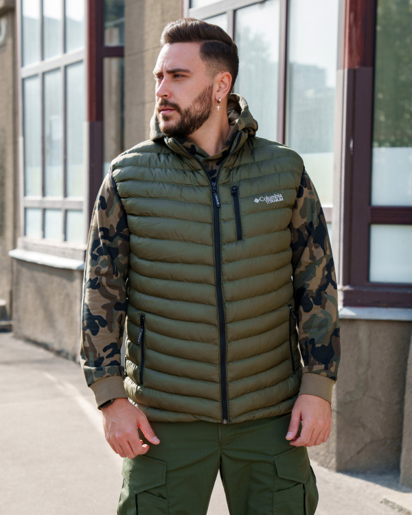 Жилет утеплений стьобаний Columbia, ХАКИ, р.S - фото