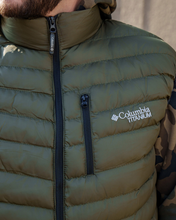 Жилет утеплений стьобаний Columbia, ХАКИ, р.S - фото №3