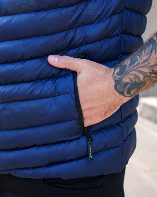Жилет утеплений стьобаний Columbia, СИНІЙ, ЧОРНИЙ  р.S, L, М, ХL, XXL - фото №3