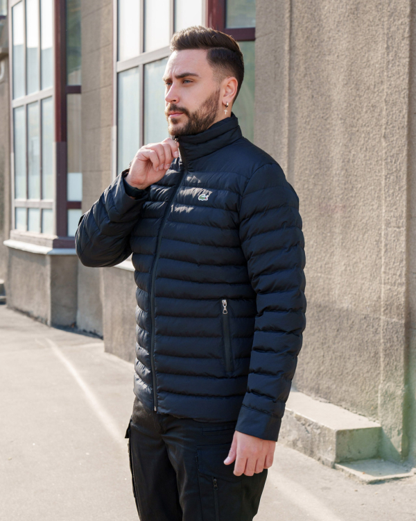 Куртка чоловіча стьобана демісезонна ТМ Lacoste. ЧОРНАЯр.S, L , М, ХL, ХХL - фото №2