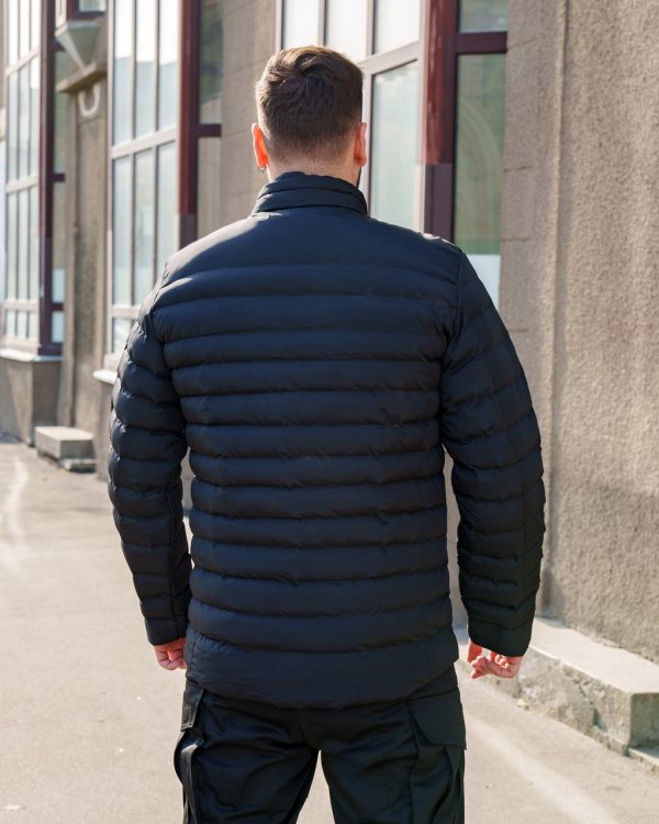 Куртка чоловіча стьобана демісезонна ТМ Lacoste.  ЧОРНАЯр.S, L , М, ХL, ХХL - фото №3