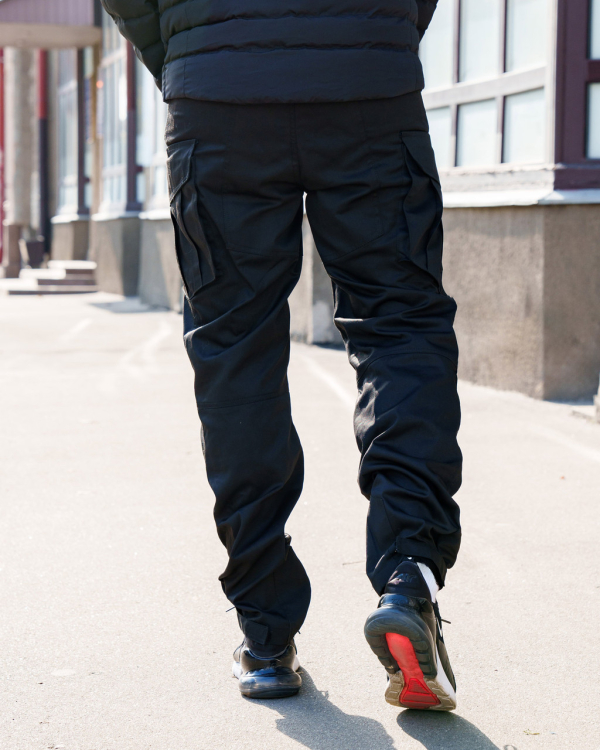 Штани-карго повсякденні ЧОРНІ   р.48/4,50/4,52/4,54/4(176-180 см) - фото №3