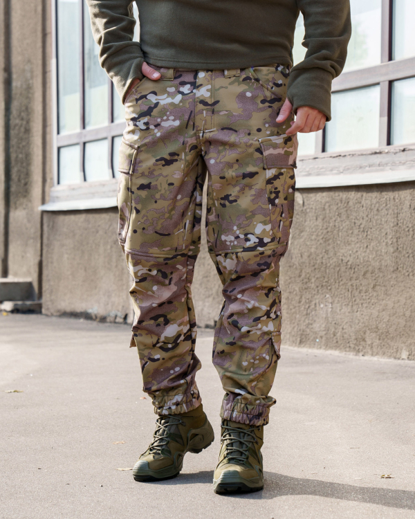 Штани тактичні карго SOFTSHELL, Мультикам пісочний р. 48, 50, 52,54 - фото