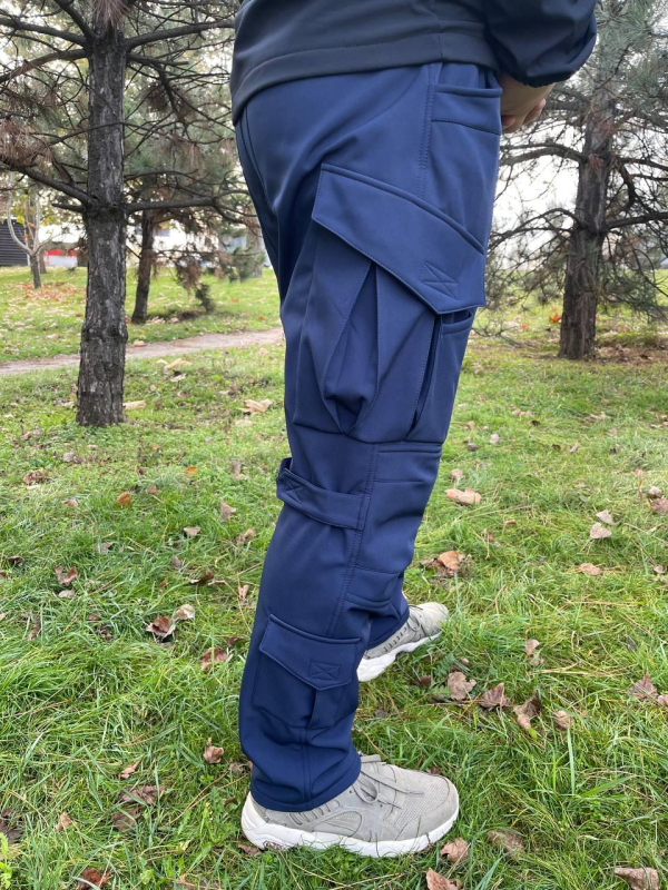 Штани утеплені SOFTSHELL, СИНІ р. 48/170, 50, 52,56 ( зріст 176) - фото