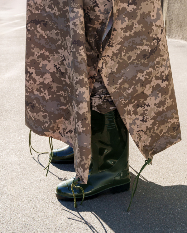 Пончо- дощовик з рукавами маскувальний. ПІКСЕЛЬ.  р.S, M,L - фото №6