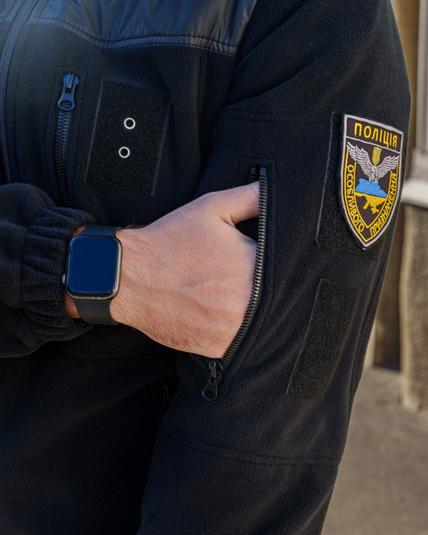 КОФТА ФЛІСОВАНА тактична комбінована ЧОРНА р.42, 44,46,48,50,52,54,56,58,60 - фото №4