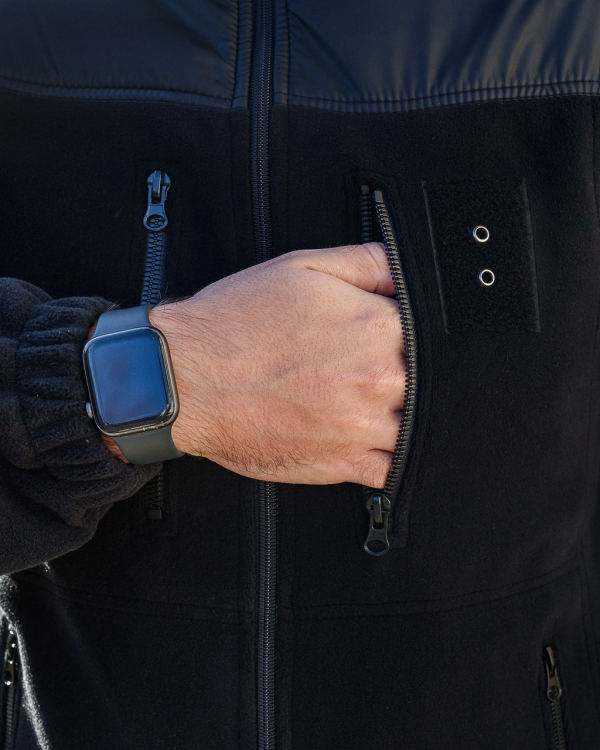 КОФТА ФЛІСОВАНА тактична комбінована ЧОРНА р.42, 44,46,48,50,52,54,56,58,60 - фото №5