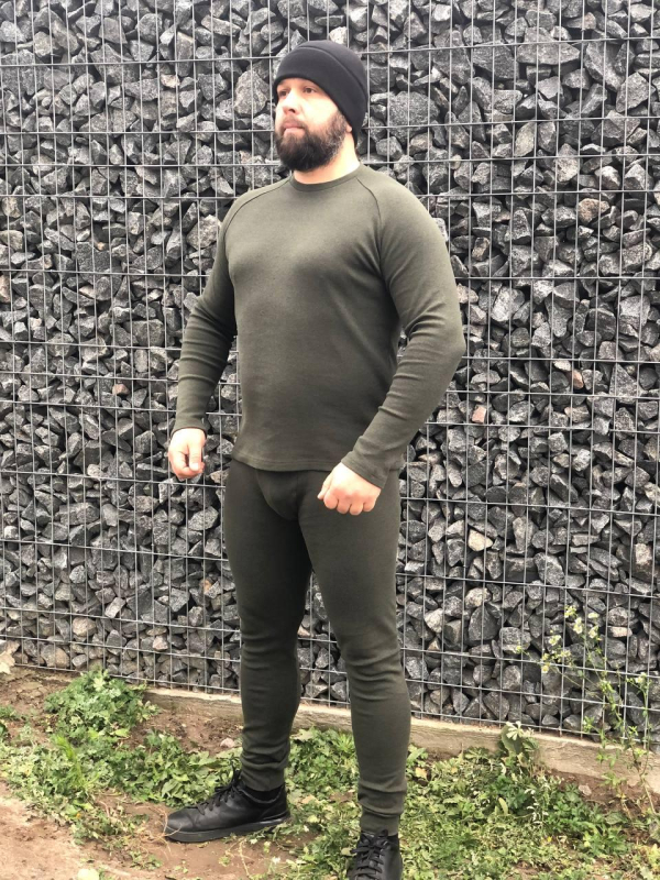 Білизна натільна утеплена з начосом ХАКІ  р. S -2ХЛ - фото