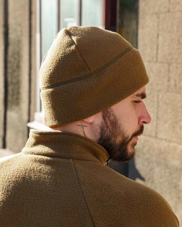 Шапка утеплена ( флис) КОЙОТ, р. 54-58 - фото №2