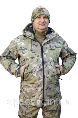 Куртка штурмова утеплена на синтепоні Softshell мультикам - фото