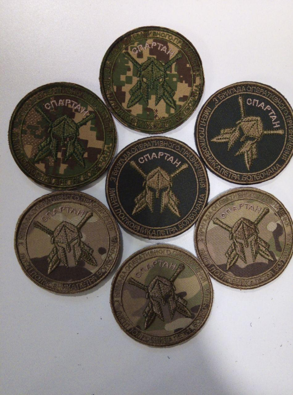Шеврон вишитий  СПАРТАН бригада оперативного призначення, на оливі, мультикамі,хижаку - фото