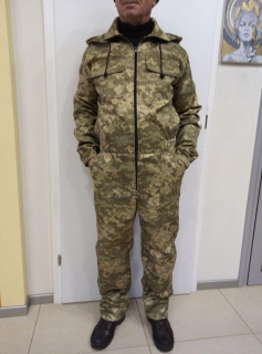 КОМБІНЕЗОН МЕХАНИК з капюшоном, ПІКСЕЛЬ, ОЛИВА р. 56-58, зріст 182/188 - фото